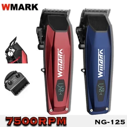 Cortapelos eléctrico profesional WMARK NG-125 7500RPM Motor giratorio cabezal de aceite barbería recortadora para hombre hoja 5 ajustes