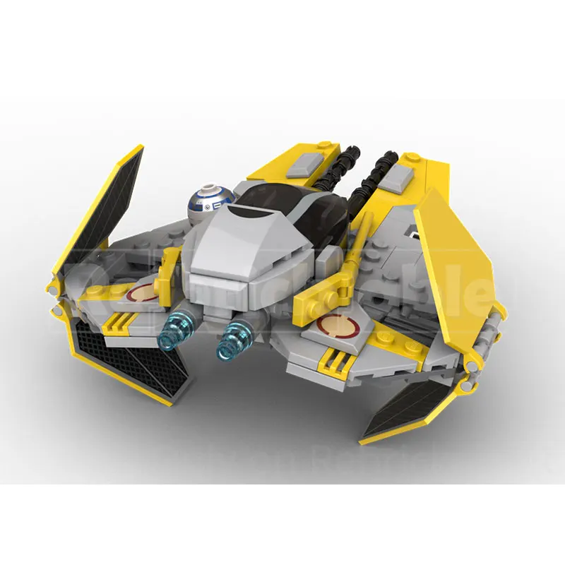 MOC Space War Series caza amarillo DIY bloques de construcción educativos compatibles para niños rompecabezas Juguetes regalos 200 Uds