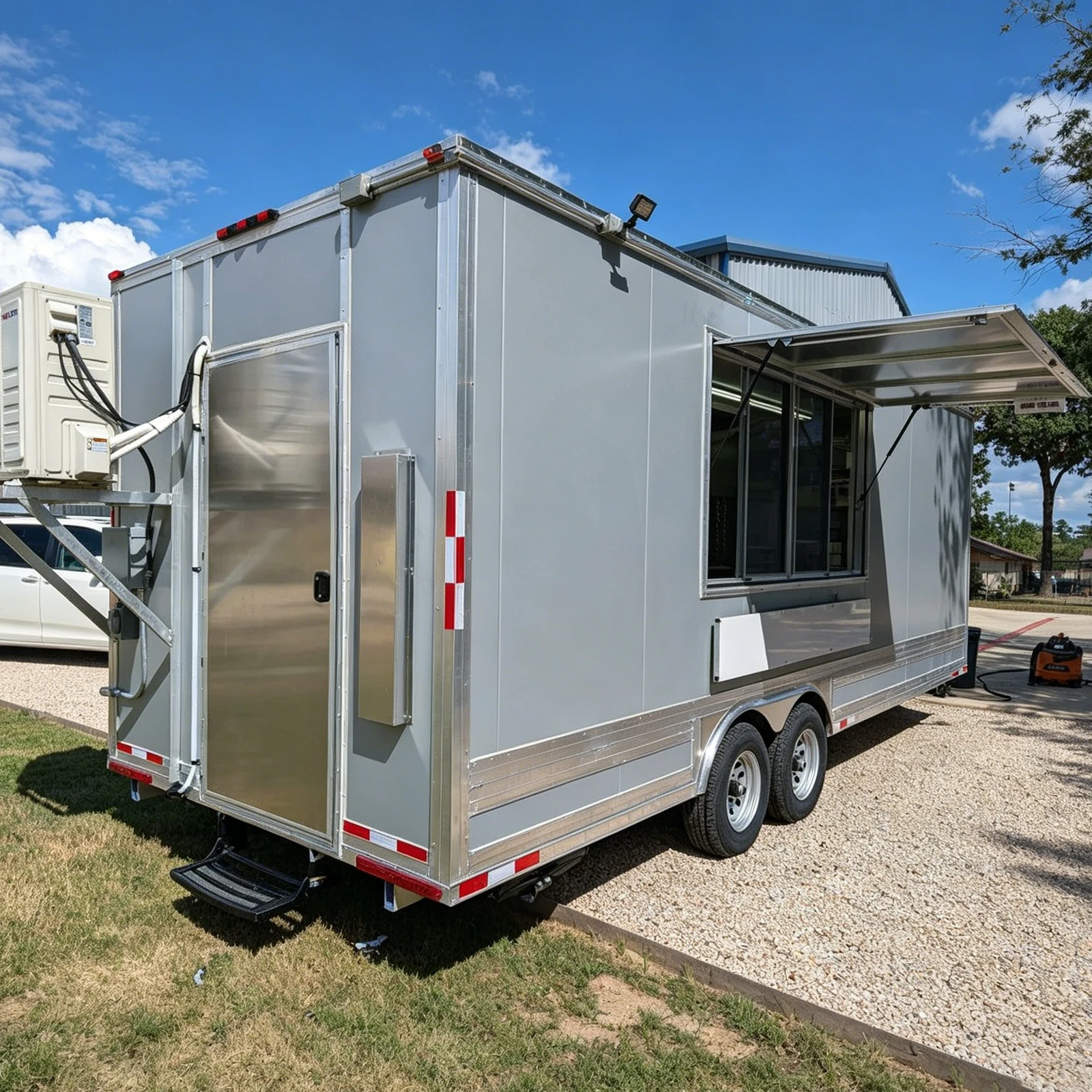 Mobile Food Trailer Fully Equipped Stainless Steel Rust Resistant Kitchen Ice Cream Pizza Food Truck Concession Trailer for Sale