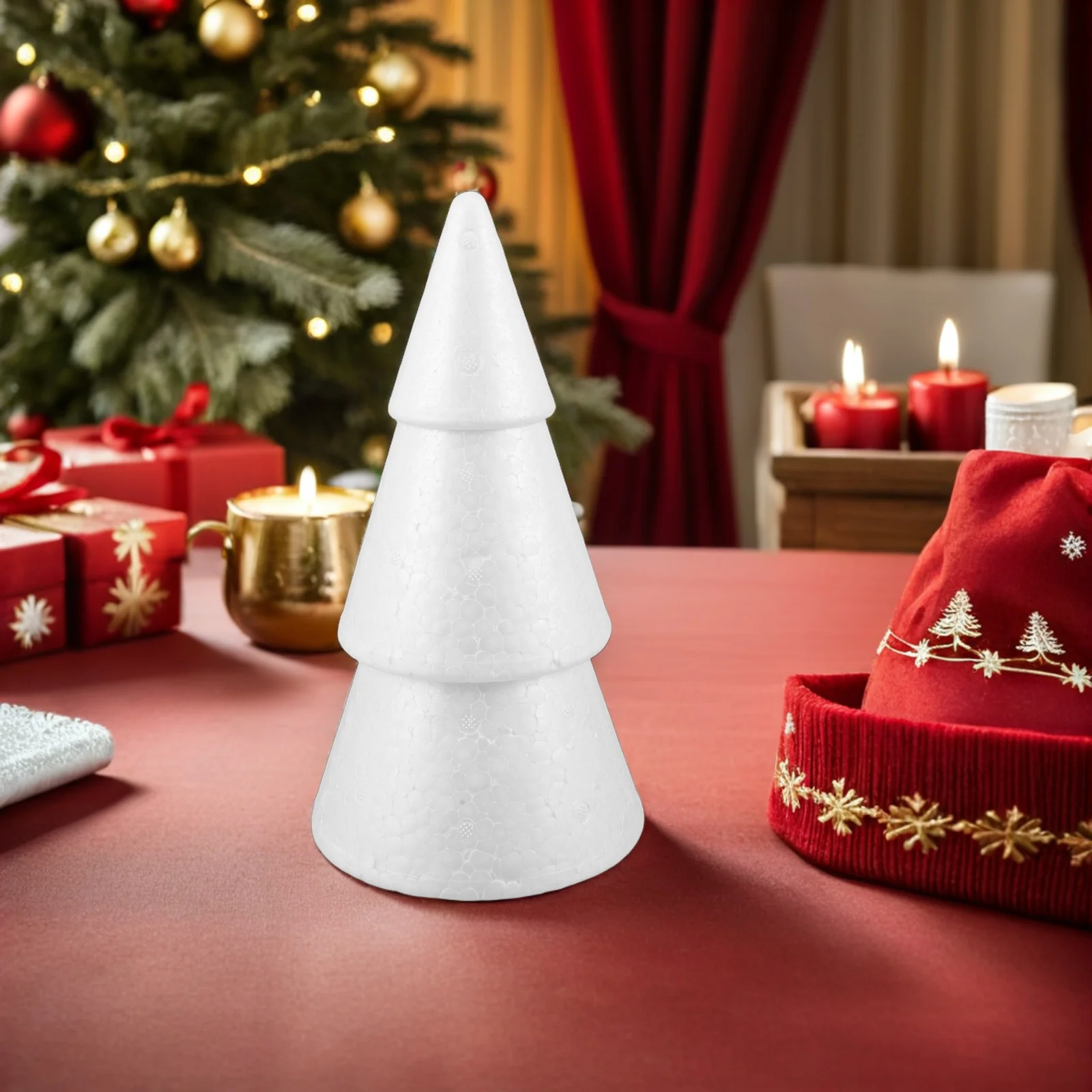 

3Pcs Blank Foam Christmas Trees - Unfinished White Craft Trees for Painting DIY Holiday Decorations Project Supplies