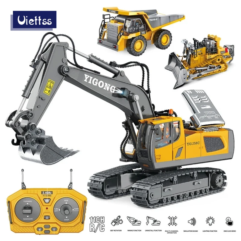 RC Excavator 1:20 Remote Control Truck 2.4G RC Crawler Engineering Vehicle Excavator Truck Radio Control Children's Day Gifts