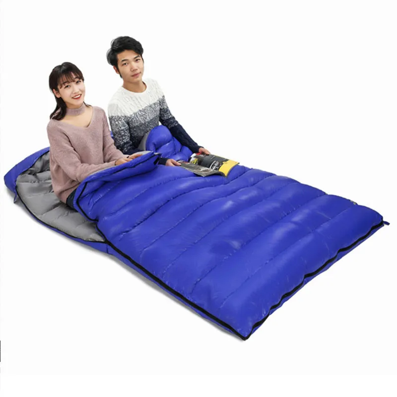 Comfortable Two Peson Use 2500g/3000g White Duck Down Filling Waterproof 3 Season Camping Sleeping Bag Schlafsack