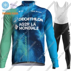 Team Cycling Jersey Set, Frankreich Nationaler Anzug, Langarm, MTB Bike Road Hosen, Labberkleidung, blauer Mallot, Winter, 2022, AG2R 8 Hauptverkauf nationale Lieferanten - №4