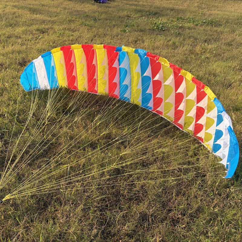 1 pz 2.1 metri di apertura alare baldacchino multicolore paracadute panno sport all'aria aperta accessori fai da te per modello parapendio telecomandato