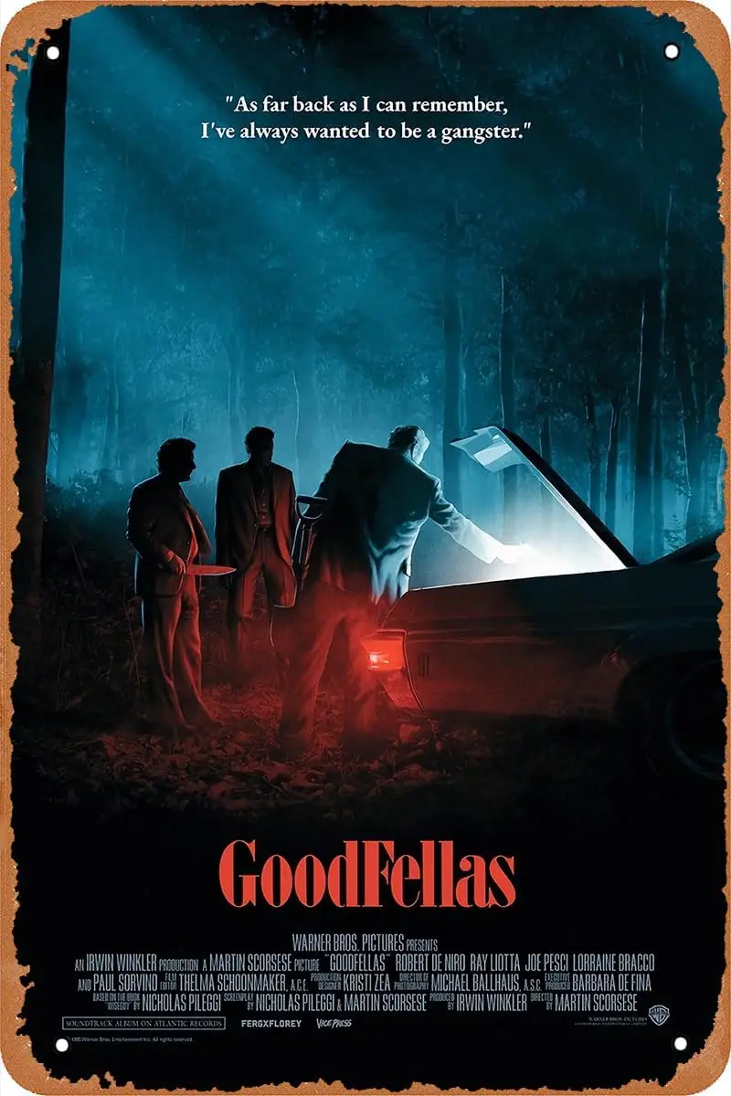 Retro Metal Sign Vintage Tin Sign GoodFellas Movie Poster for Cafe Bar Man Cave Garage Home Wall Art Decor Gift 12 X 8 inch