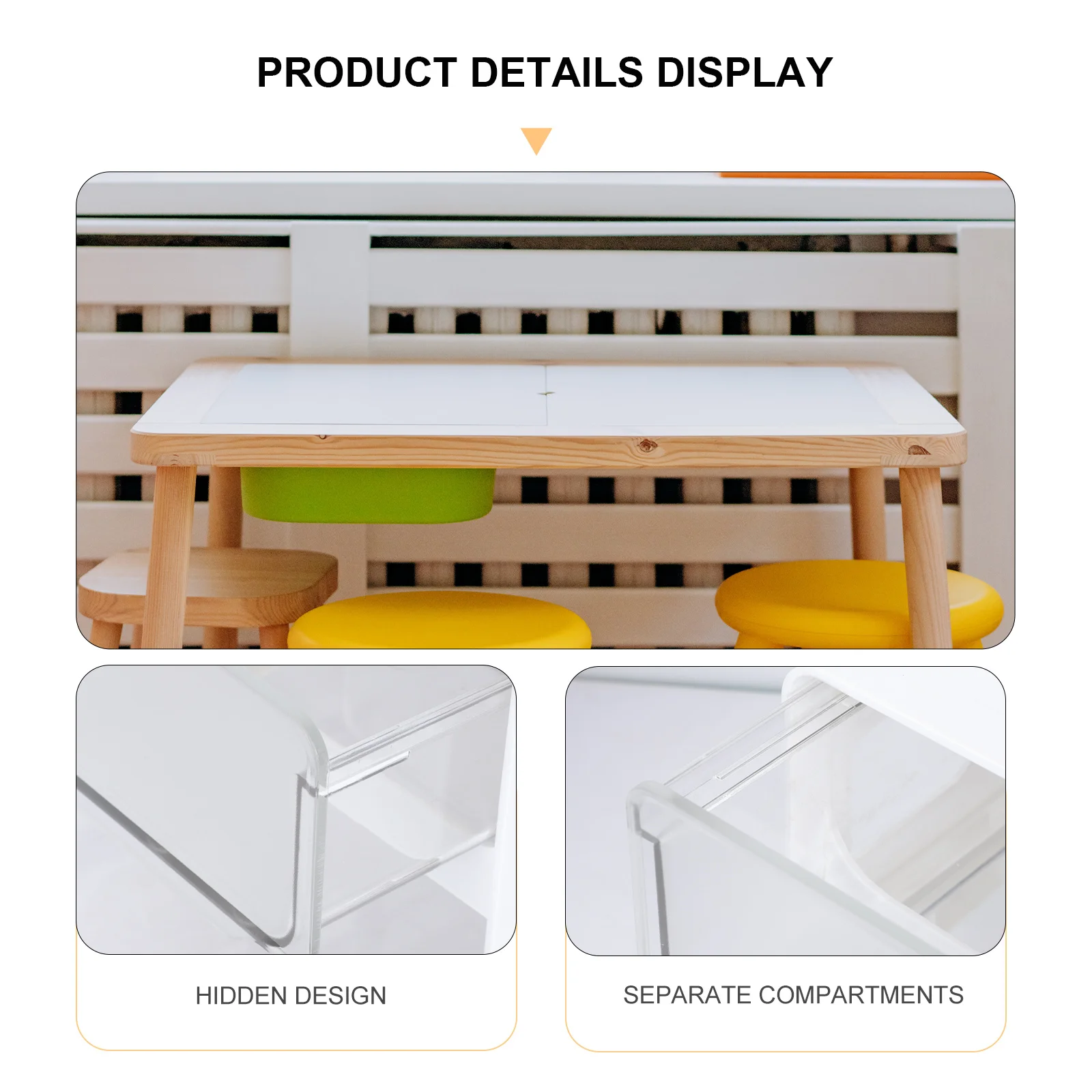 

Drawer Style Box Under Table Storage Organizer For Pens Rulers Jewelry Documents Adhesive Multi-Function Desk Bottom