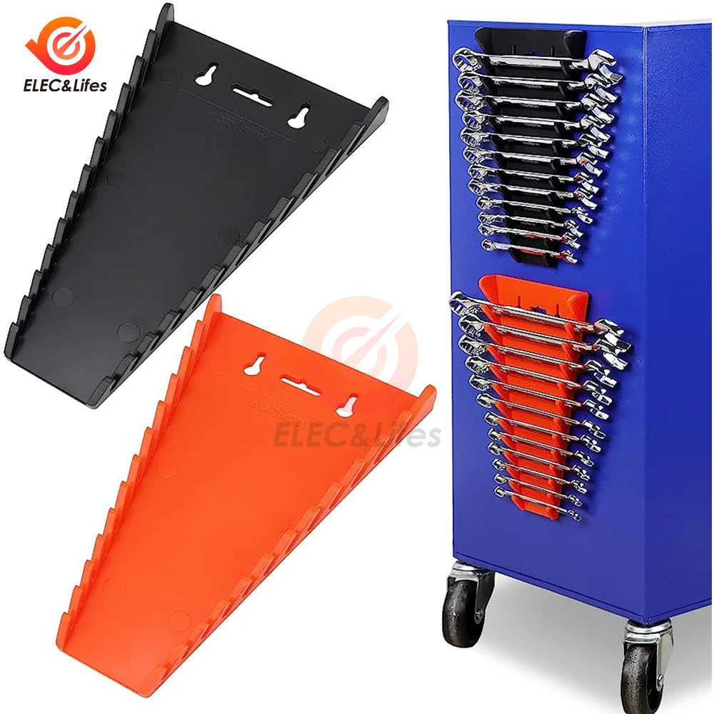 Red Wrench Spanner Tool Organizer Sorter Holder Wall Mounted Tool Storage Tray Socket Storage Rack Plastic Tools Organizer