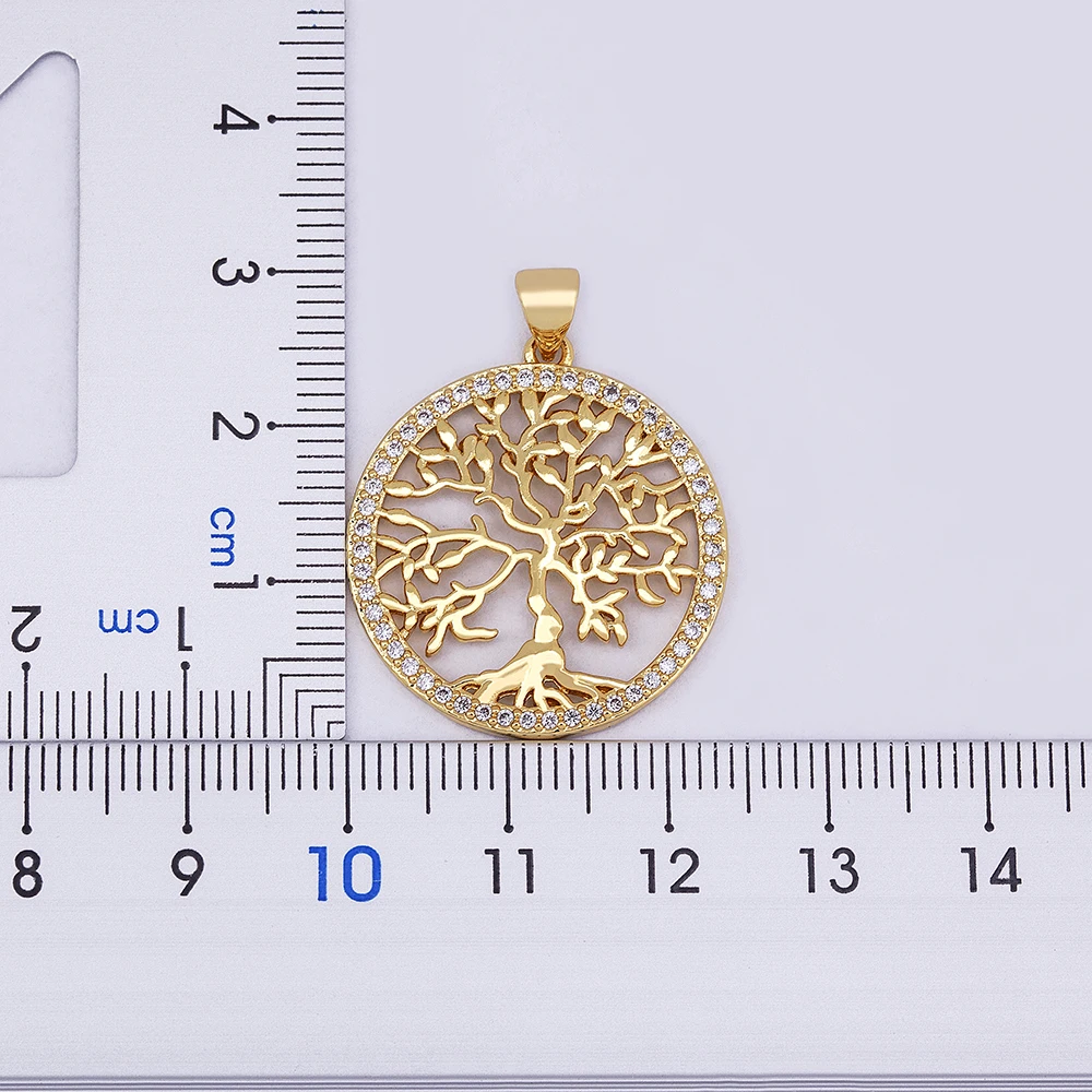 Nidin New Arrival Classic Fashion Tree of Life Gold Plated Crystal Necklaces & Pendants Women Zircon Chain Jewelry Collier Femme