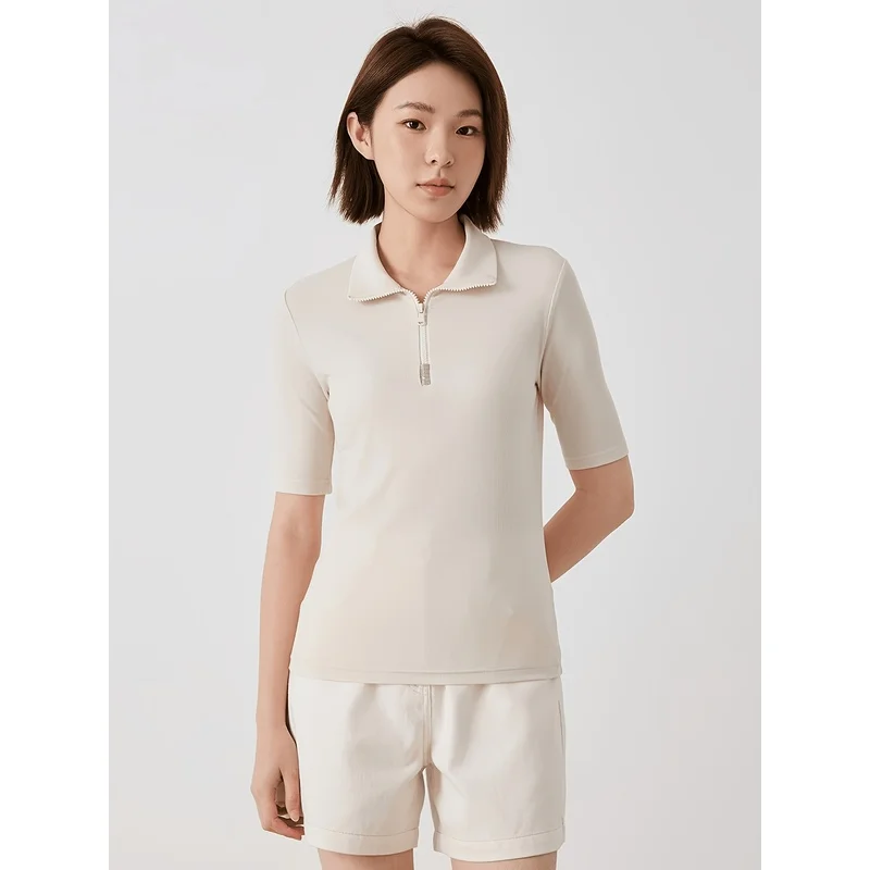High-End Blend Women'S Luxury Button-Up-Shirt Elegant Designer Minimalist Summer Breathable Top
