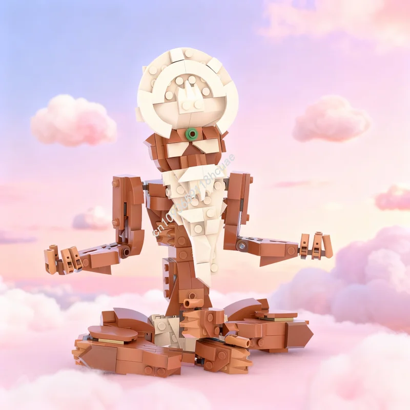 391 Pezzi MOC Creator 3 in 1 Modello Guru Meditante Blocchi da Costruzione Giocattolo Fai-da-Te Regalo di Natale Educativo Idea Creativa