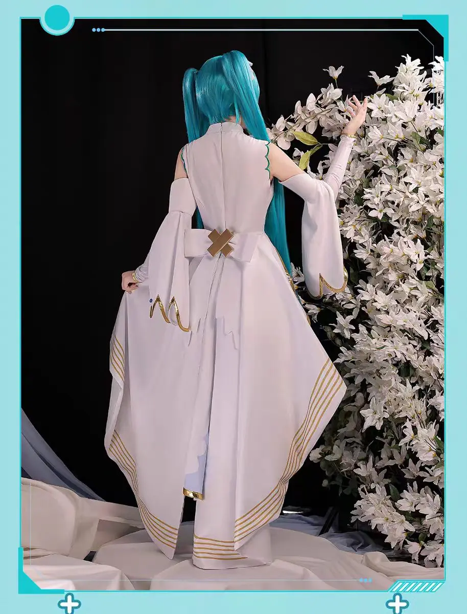 Elegant Long Cape Dress Game Project Sekai Cosplay Diva Mi-ku Cosplay Costume Wig New Outfit Halloween Christmas Uniforms view 3