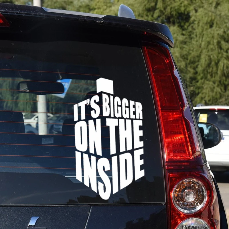 

It's Bigger on The Inside Funny Creative Decoration Decals Car Stickers Anti-UV Car Window Body Decorative Stickers Accessories