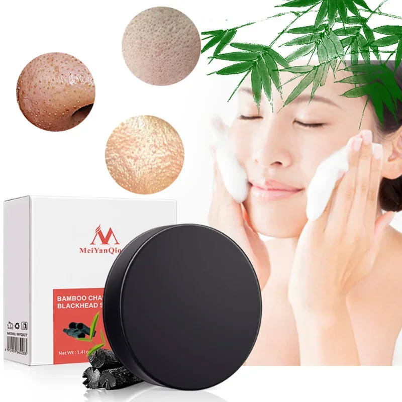 비누  Handmade Bamboo Charcoal Soap Whitening Blackhead Removal Tools for Women Body and Facial Cleansing Jabon Blanqueador Piel