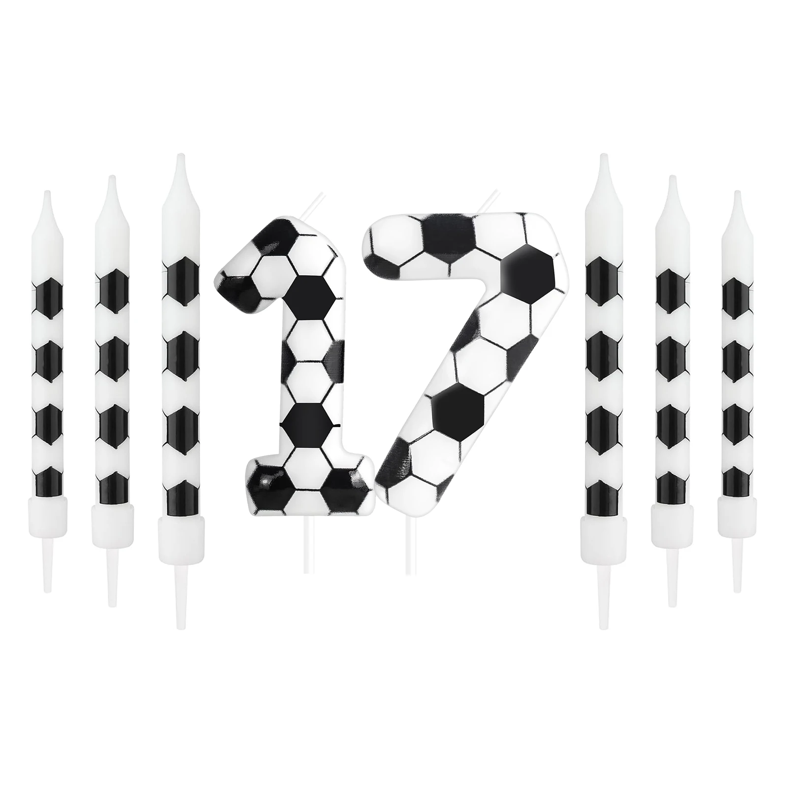7 Stück Geburtstagskerzen, Fußball-Sport-Thema, Partydekoration, Geburtstagskuchenkerzen für Jungen, Mädchen, Kinder, Partyzubehör – Detail 24