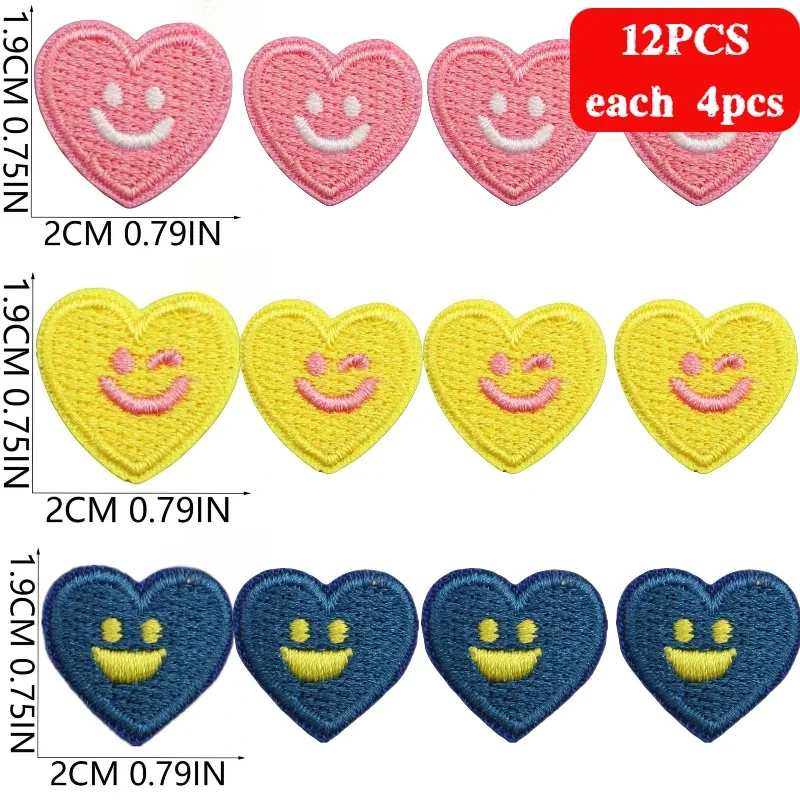 Cartoon Love Fruit Embroidered Patches 10/12pcs Wholesale Small Size Handmade Patch Webbing Decorative Cloth Iron on Patches