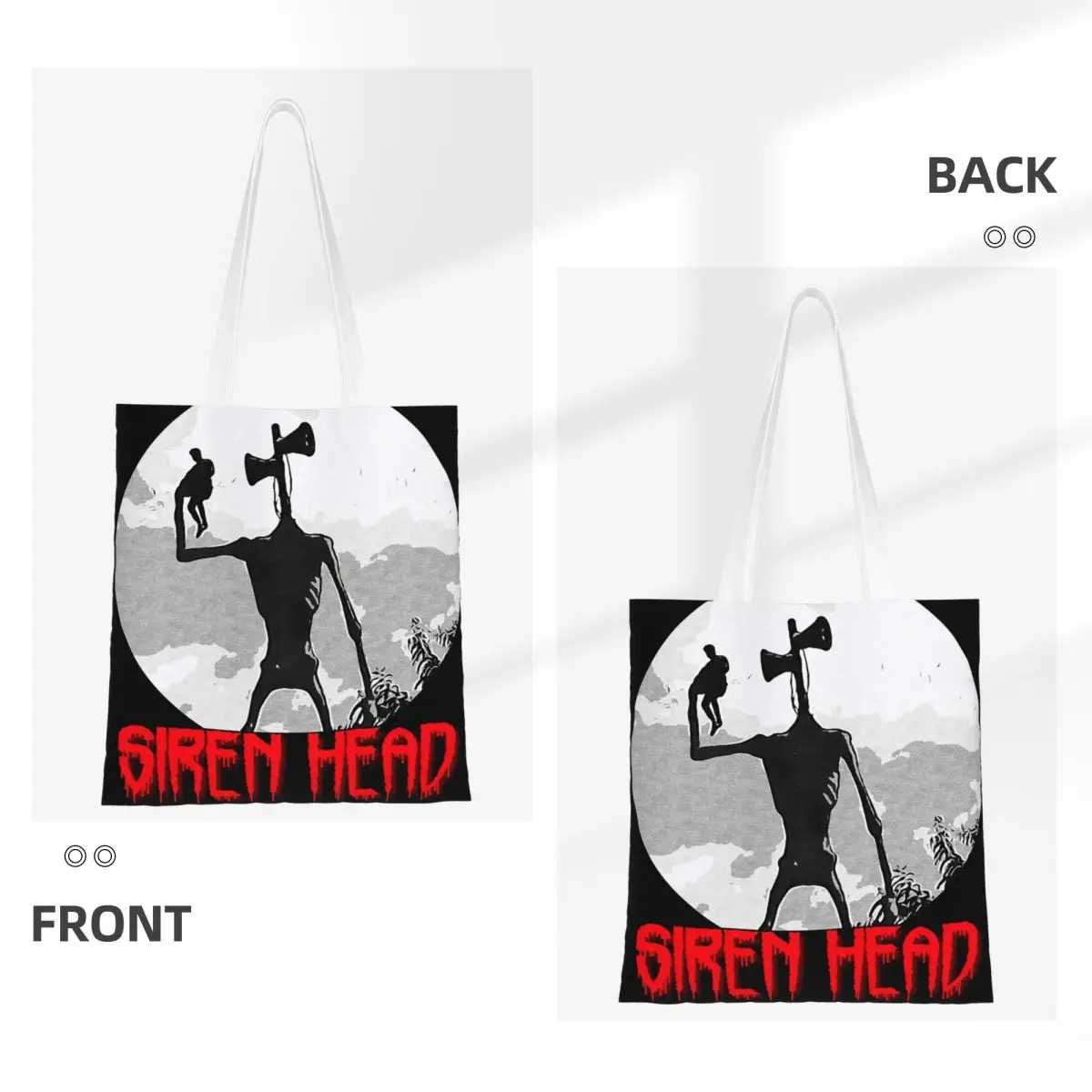 Siren Head 1 Shopping Bags Ladies Canvas The Tote Bag Reusable Ladies Shoulder Tote Travel Handbag