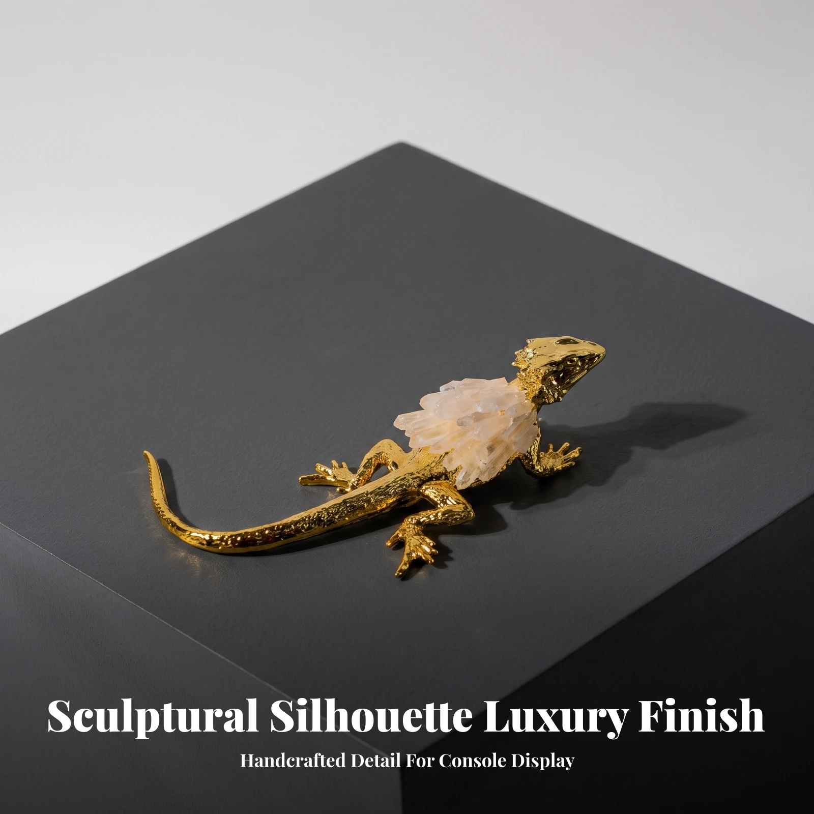 Lizard Figurine Textured Lizard Statue Gecko Statue Intricate Sculpture Compact for Desk, Shelf