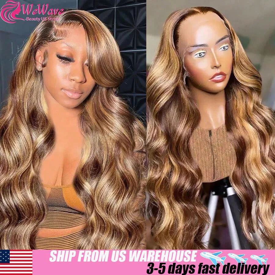 

Парики из натуральных волос с объемной волной 4/27 Highlight 13x6 Lace Frontal Wig Human Hair Hd Lace Wigs Pre Cut Baby Hair Wigs For Woman