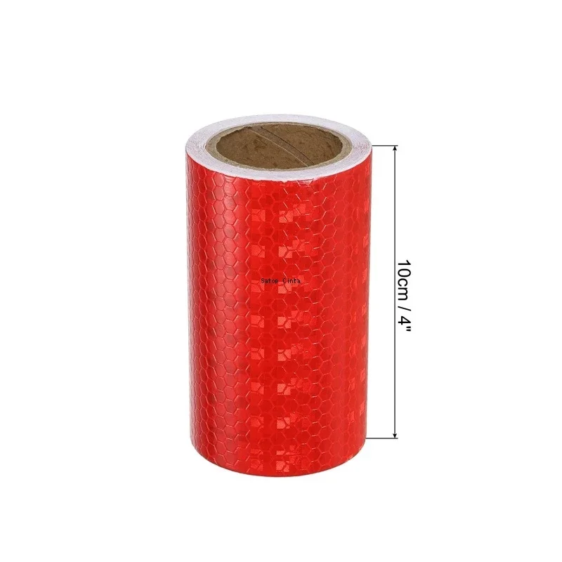 2.5 cm/5 m/10 cm/15 cm/20 cm * 5 M Rosso Brillante Stelle Adesivo Riflettente Impermeabile Forte Adesivo Avvertimento di Sicurezza Nastro Riflettore Per Auto