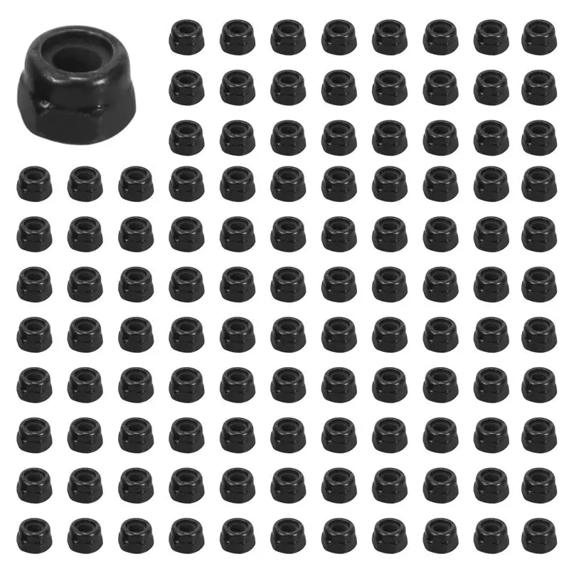 SYW-M2 Zinc Plated Nylock Nylon Insert Hex Lock Nuts Black 300Pcs