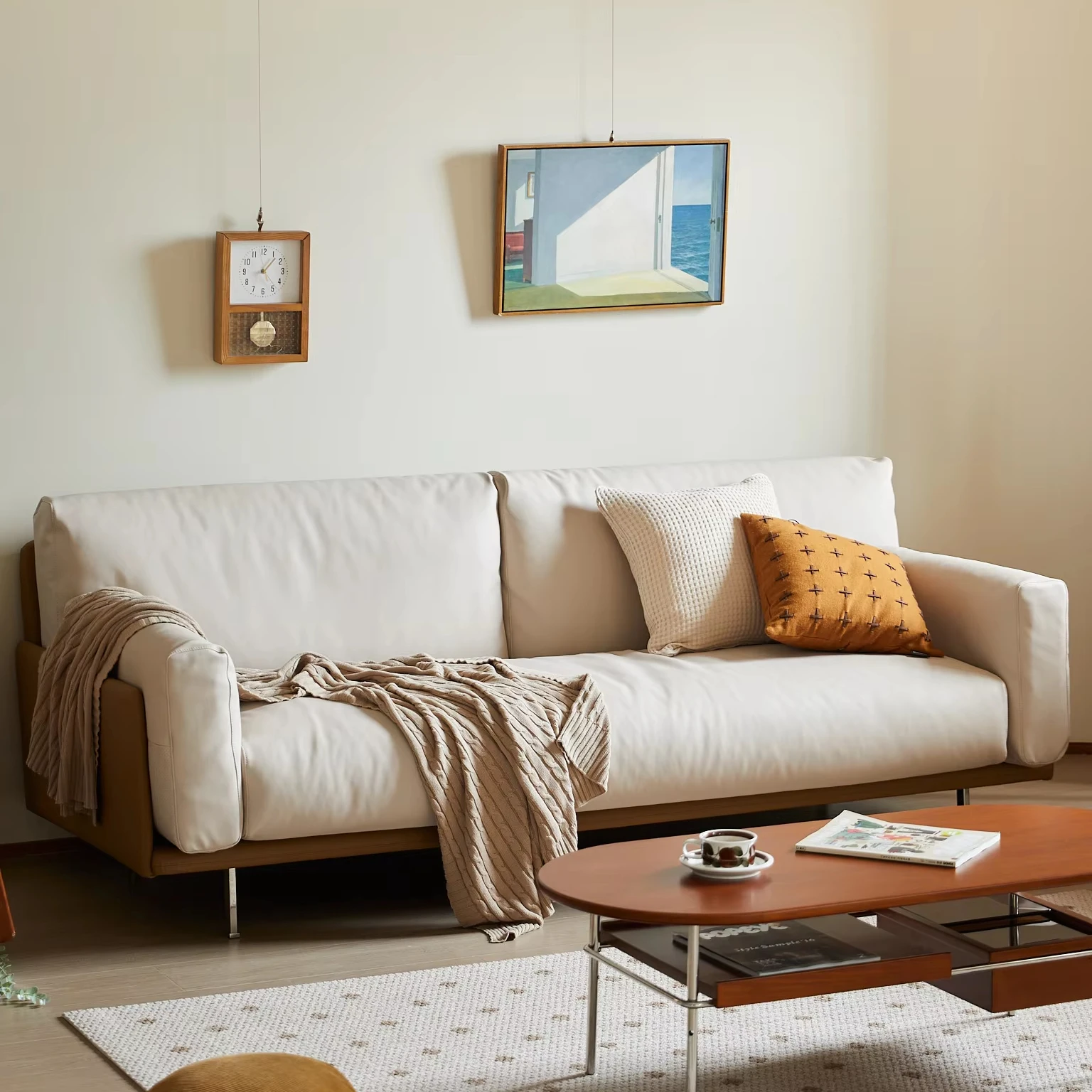 

Designer Style Living Room Furniture Set Modern Luxury Leathaire Couches White/brown Sofa