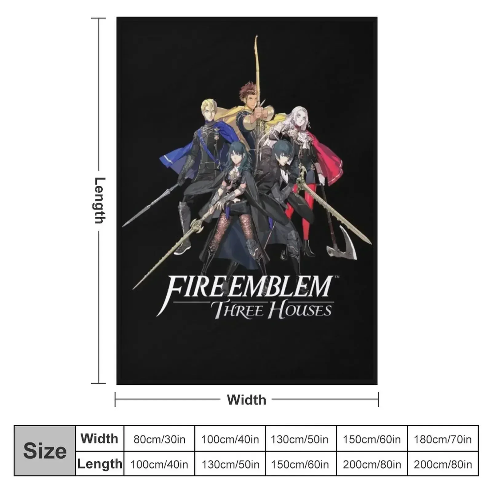 Fire Emblem?: Three Houses - House Leaders and Byleth (Male + Female) Throw Blanket manga Picnic Blankets