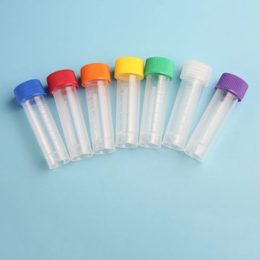 5ml Freezing Tubes Centrifuge Tube Cryotube With Colorful Screw Cap For Laboratory , 50pcs