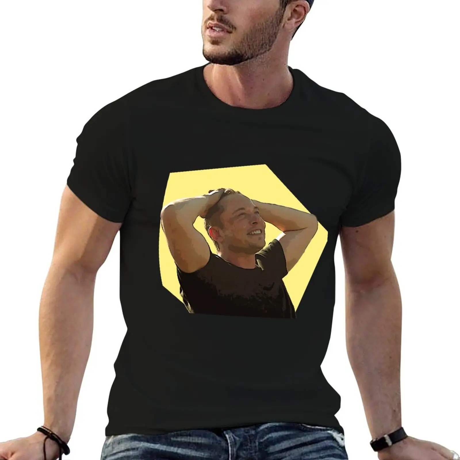 Camiseta con diseño de Elon Musk Reaction To Falcon Heavy Portrait, camisetas para hombre, camisetas informales divertidas para hombre