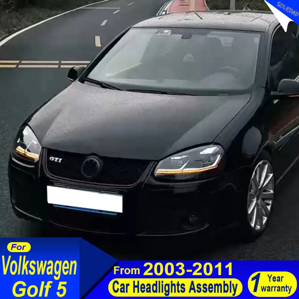 Car headlights For VW Golf 5 2003-2008 Head Lamp Led Fog Lights DRL Hella Tuning Light Car Accessories Golf5 MK5 HeadLights
