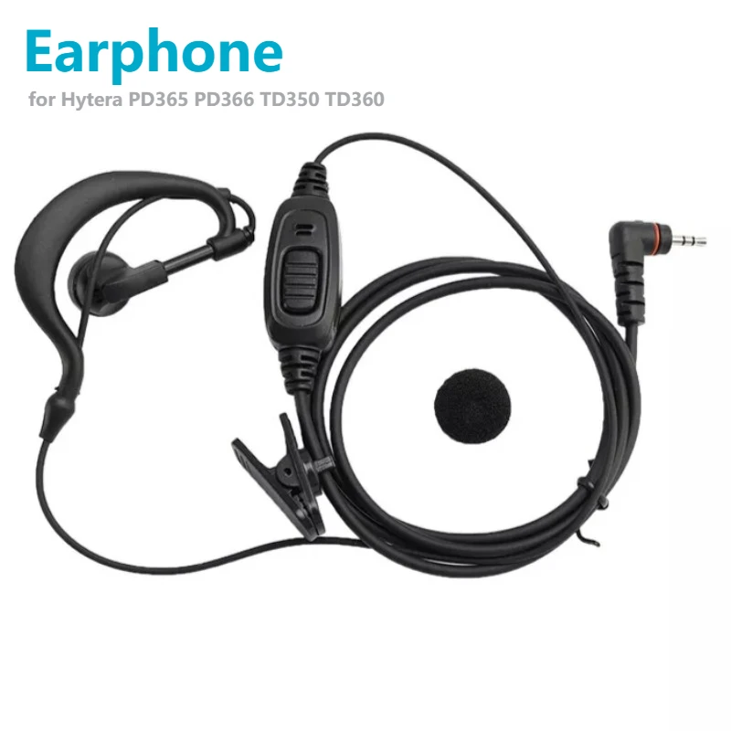 TD370-033 Earphone Earhook Headset for HYT Hytera TD350 TD360 TD370 PD365 PD366 PD362 BD300 BD350 PNC370 Walkie Talkie Radio