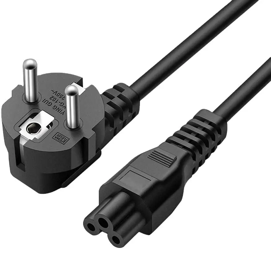1.5m 1.2m IEC320 C5 Power Cable EU AC Extension Cord For Dell Lenovo Asus HP Laptop Notebook Charger 3 Pin Cloverleaf Lead