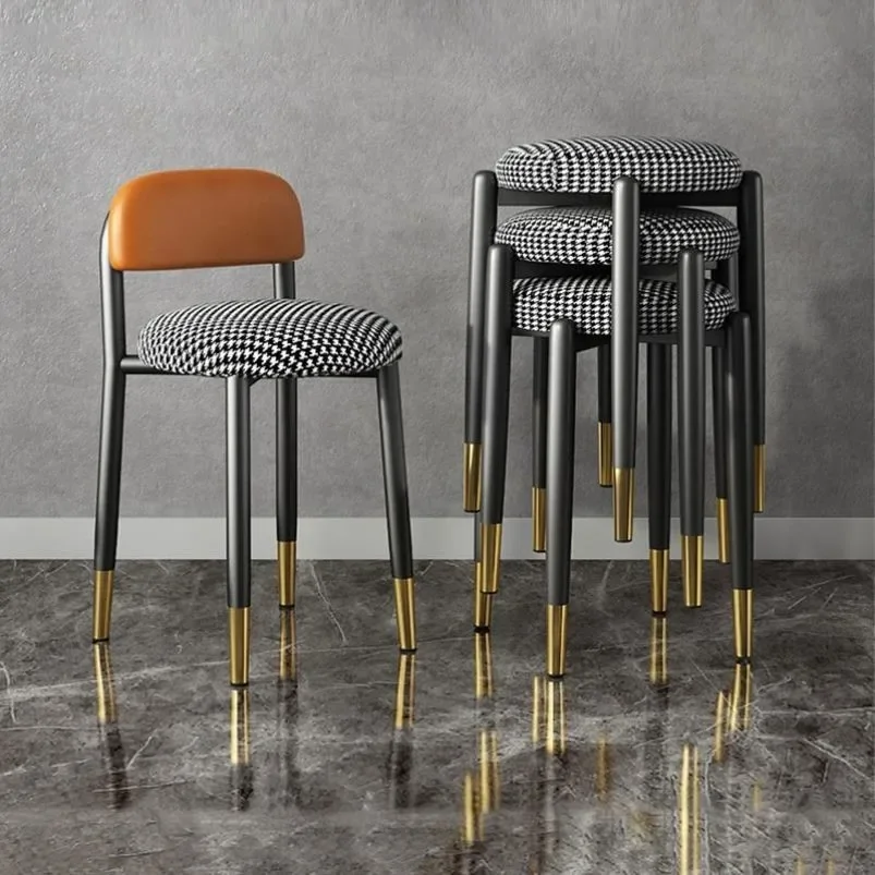 

Stackable household light luxury small round stool modern minimalist bench Nordic net red living room dining table low stool