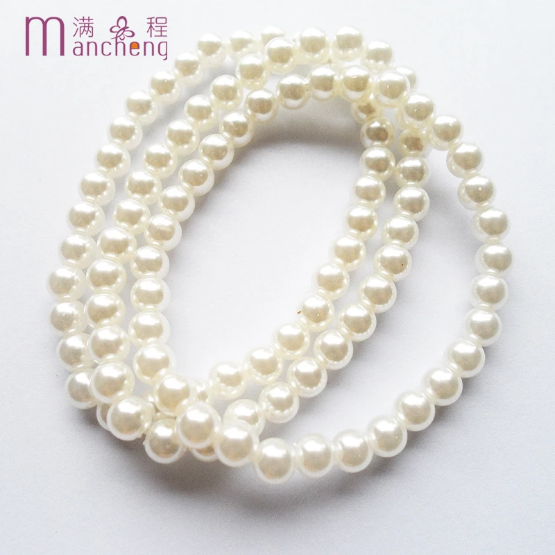 sokolov tiki Fashion 3PCS Lots New 6mm White Pearl Bracelet Stretch Imitation Pearl Bracelet Jewelry Good Quality