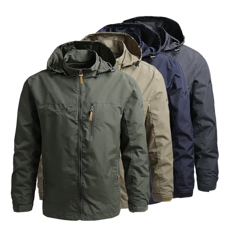 

Men Autumn Waterproof Jackets Casual Hooded Windbreaker Field Camping Fishing Coat Outerwear Baseball Hiking Jacket Man Clothing