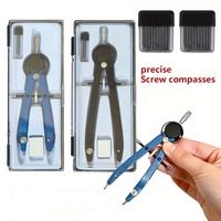 Simple Pratical Pfofessional Metal Compass Set With Lead core Math Geometry Circle Drawing Tools Office Supplies Stationery Gift