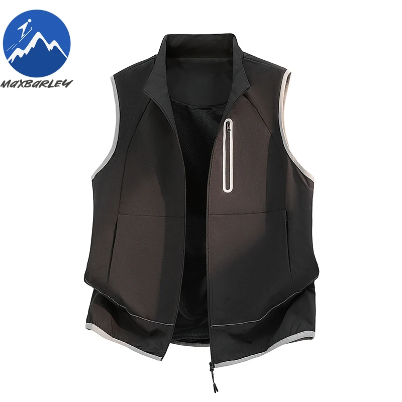 Maxbarley Summer Men Vests Yama Style Casual Working Vest Mesh Cycling Sleeveless Jacket Women Fishing Tool Pocket Gilet Tops