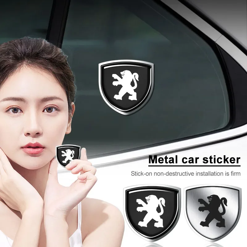 

1Pcs 3D Metal Auto Door Shield Emblem Car Body Badge Sticker Styling For Peugeot 206 207 307 3008 2008 308 407 408 508 301 208
