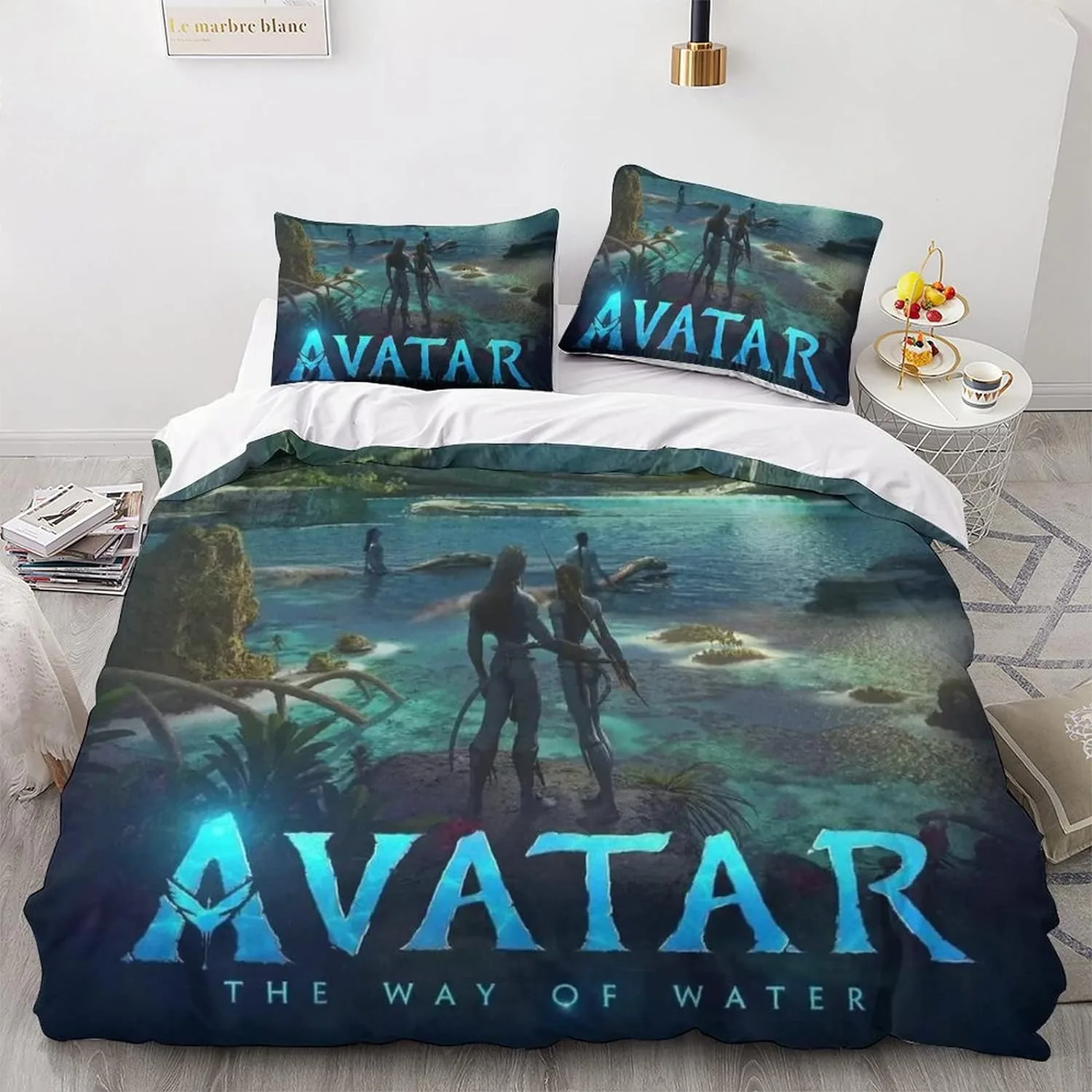 Movie Avatar The Way of Water Printed Bed Sets Exquisite Bed Supplies Duvet Cover Set Bed Duvet Set Luxury Bedding Set