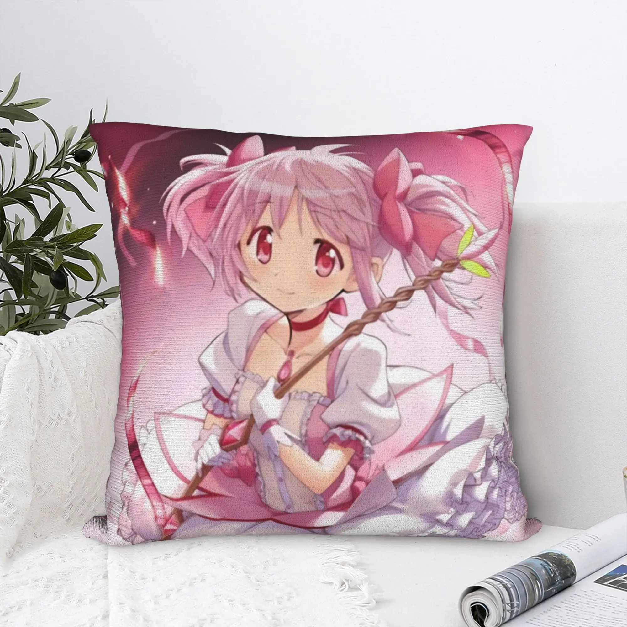 PMMM Madomagi Madoka Kaname Pillow Case  Kawaii Pillow Cover Graphic Pillowcases For Sofa Home Decoration
