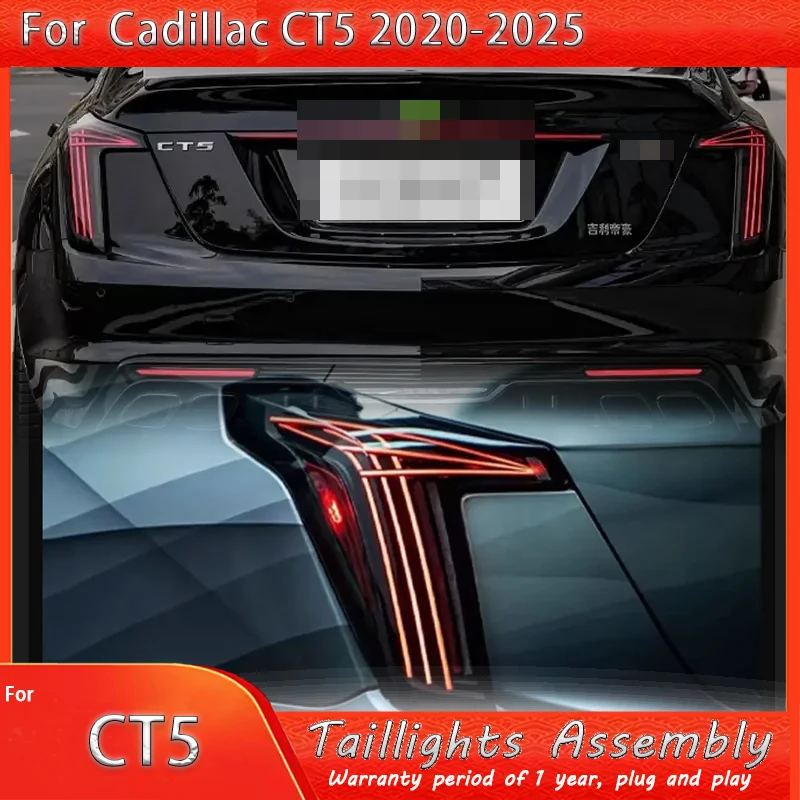 Car For Cadillac CT5 Taillight 2020 2021-2025 Upgrade Modified to New DRL Dynamic Turn Signal LED Taillight Auto Accessories