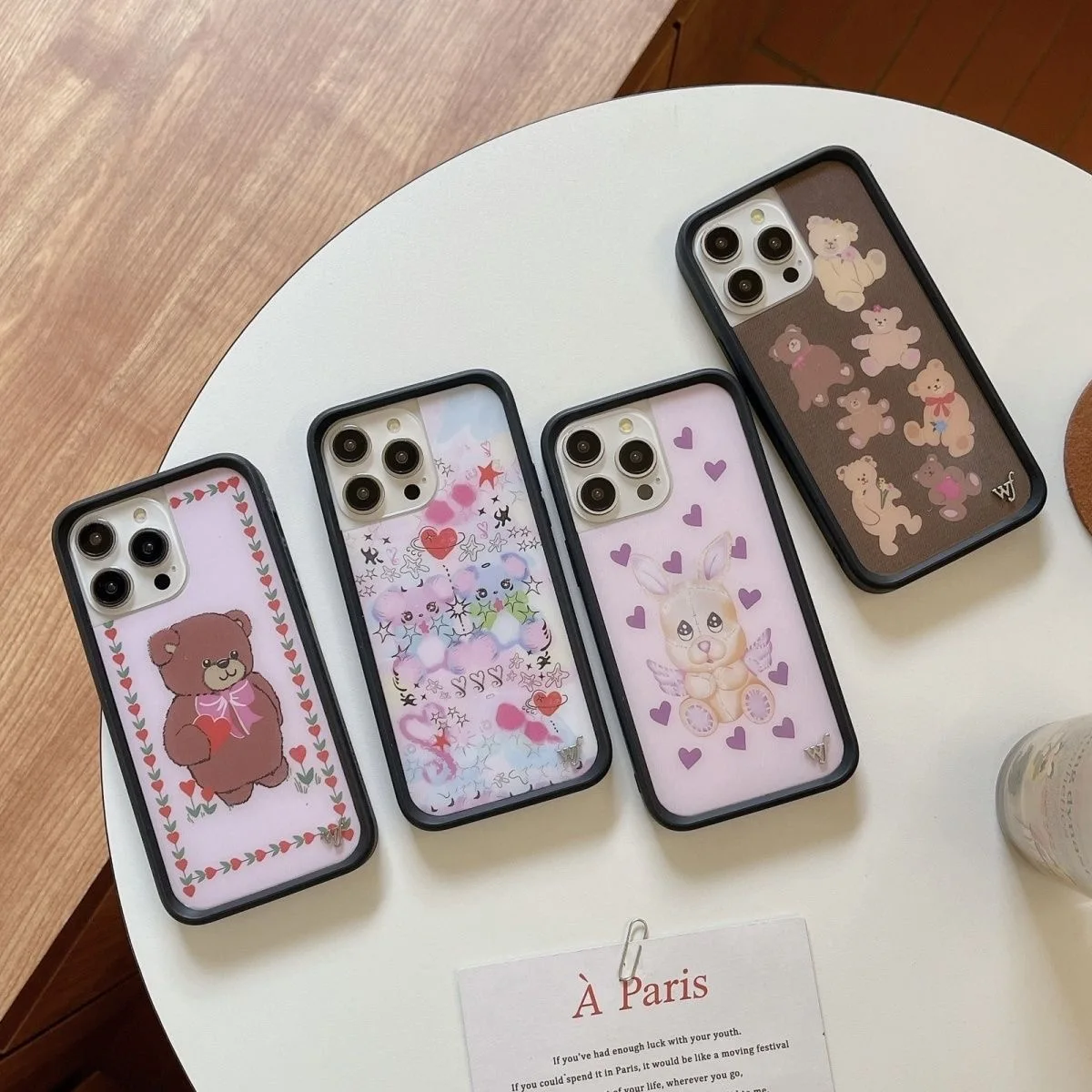 Wildflower 3D Cartoon Cute Doll Bear Angel Shockproof Phone Case for iPhone 12 13 14 15 Pro 16 Pro Max 14Pro WF Soft Edged Cover