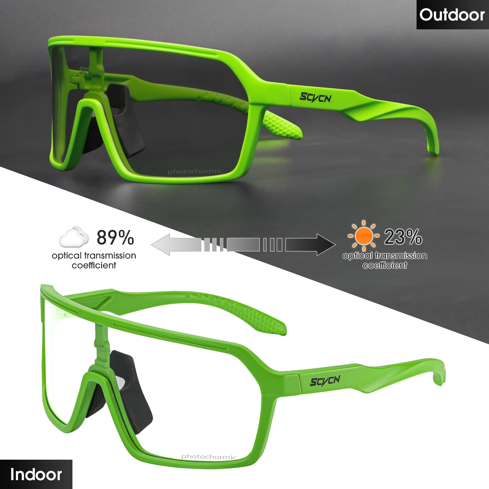 AliExpress SCVCN Polarized Cycling Sunglasses Mtb Sports UV400 Photochormic Glasses Goggles Bicycle Bike Glasses Men Women Cycling Eyewear