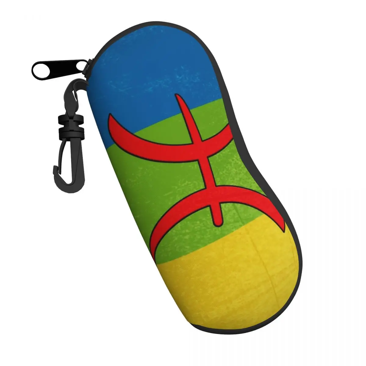 Amazigh Flag Sunglasses Soft Case Neoprene Zipper Berber Tifinagh Logo Shell Eyeglass Case Custom Protective Box For Glasses