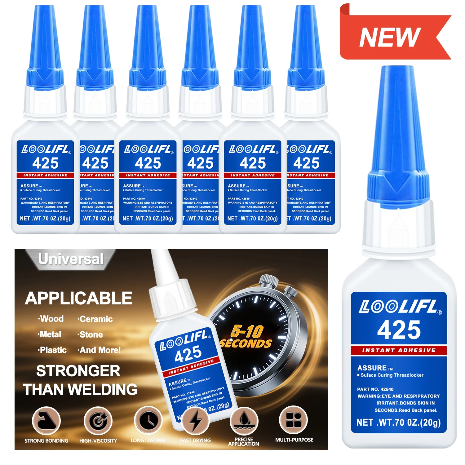 LOOLIFL425 Multi-Purpose Super Glue Cyanoacrylate Adhesive 2