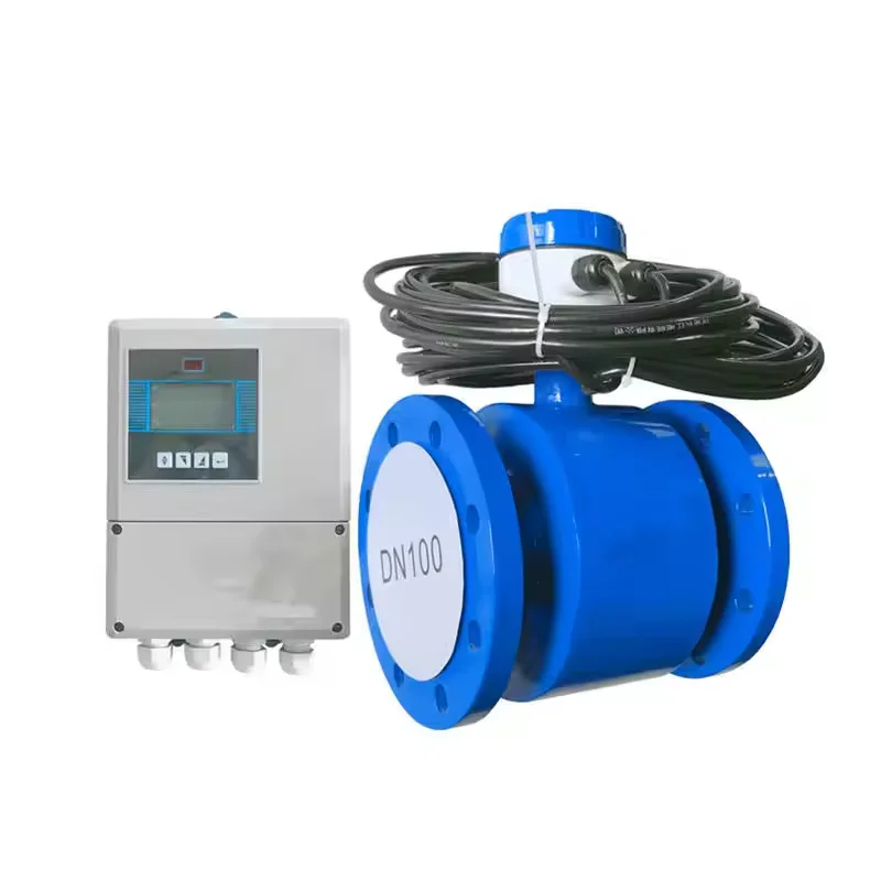 High Accuracy Digital Display 220V 4-20mA Split Electromagnetic Flowmeter Water Flow Meter Magnetic Flow Meter