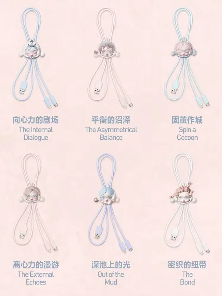 

100% Original SKULLPANDA The Paradox Series Two In One Data Cable Blind Box Anime Action Figure Guess Bag Ornament Dolls Model