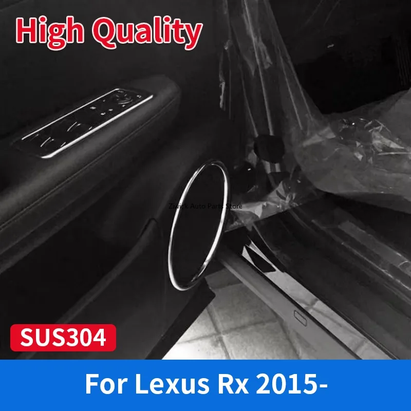 

4 PCS Interior Accessories Para Auto Car Door Speaker Ring Cover for Lexus Rx 2015 High Quality Stainless Steel Chrome Styling