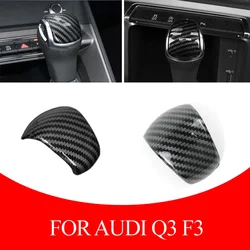 For Audi Q3 F3 Sportback 2019 -2023 ABS carbon fibre Car Gear Head Shift Knob Cover Decorative car accessories