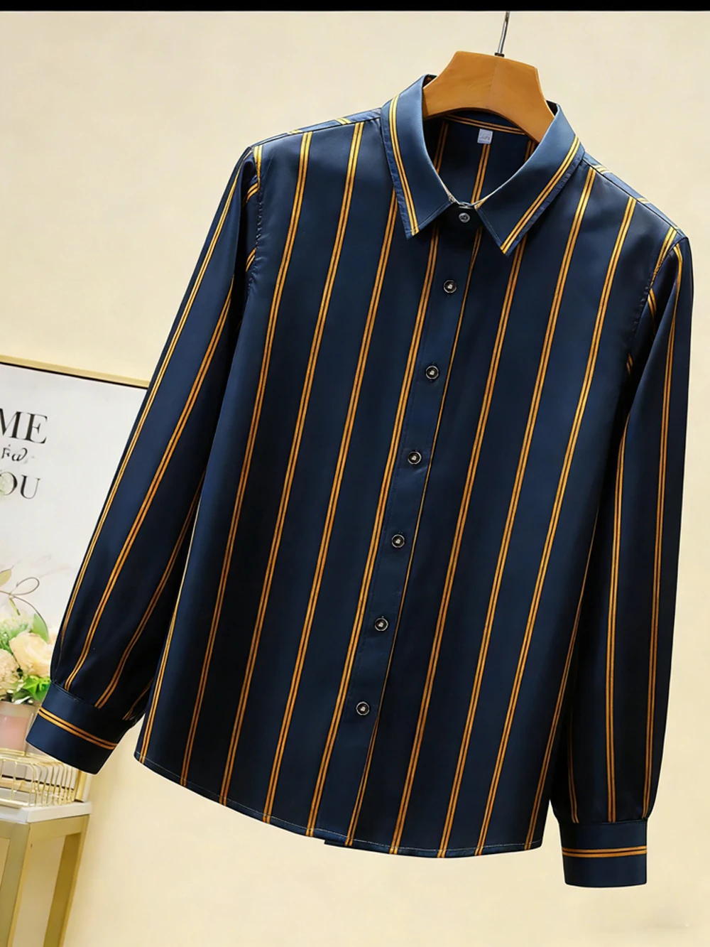 

2026 Men's Casual Business Long Sleeve Shirt HD Color Striped 3D Printed Shirt Hawaii Vacation Outdoor Social Men's Wear for You