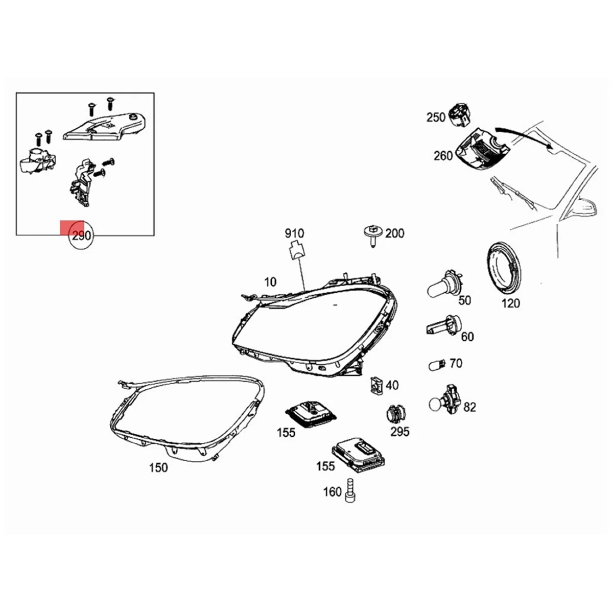 1 пара штативов для передних фар Mercedes-Benz C Class 203 W204 C160 C180 C200 2008-2014 с фиксированным креплением